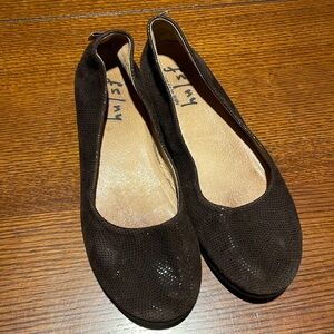 FS/NY French Sole Ballet Flats Shoes Womens Size 7.5 ITALY Brown suede